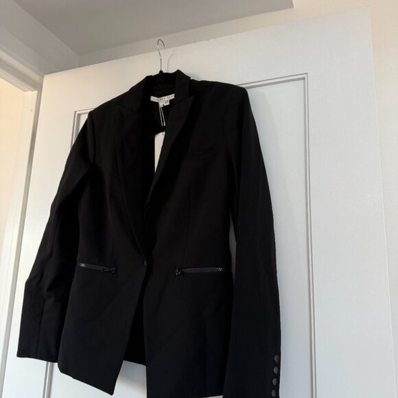 NWT Veronica Beard Iconic Scuba Dickey Jacket Black Peak Lapels Tailored Fit - Picture 6 of 9